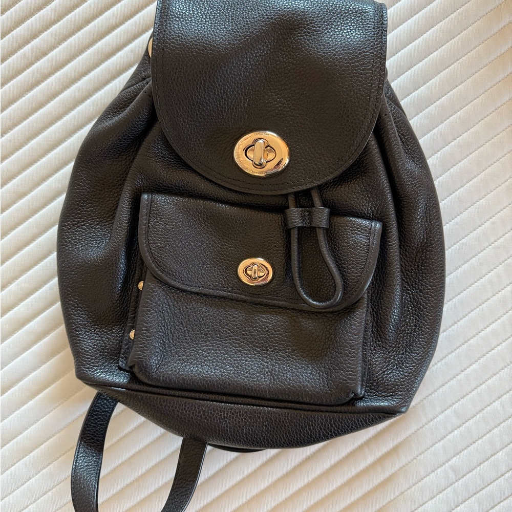 Black Leather Backpack